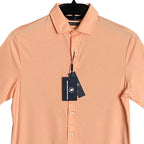 Hart Schaffner Marx Shirt Men's Small Harsoft Cotton Button-Up Polo Orange