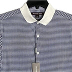Michael Kors Men's Small Slim Fit Short Sleeve Polo Shirt Blue Gingham