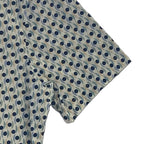Bugatchi Shirt Men's Small Short Sleeve Shaped Fit Button-Up Cool Mint Geo