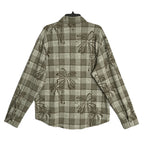 Tommy Bahama Flannel Shirt Men's XL "Fireside Palm Springs" Stretch Tea Leaf