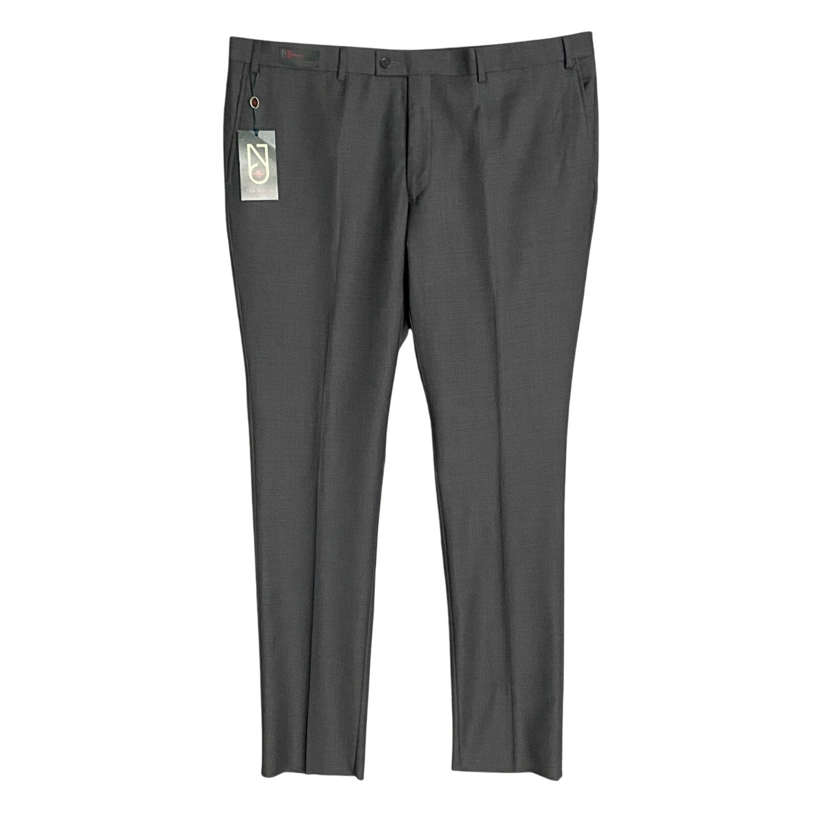 Ted Baker London Pants Men's 38R Wool Joey Dress Pant Solid Gray Raw Hem