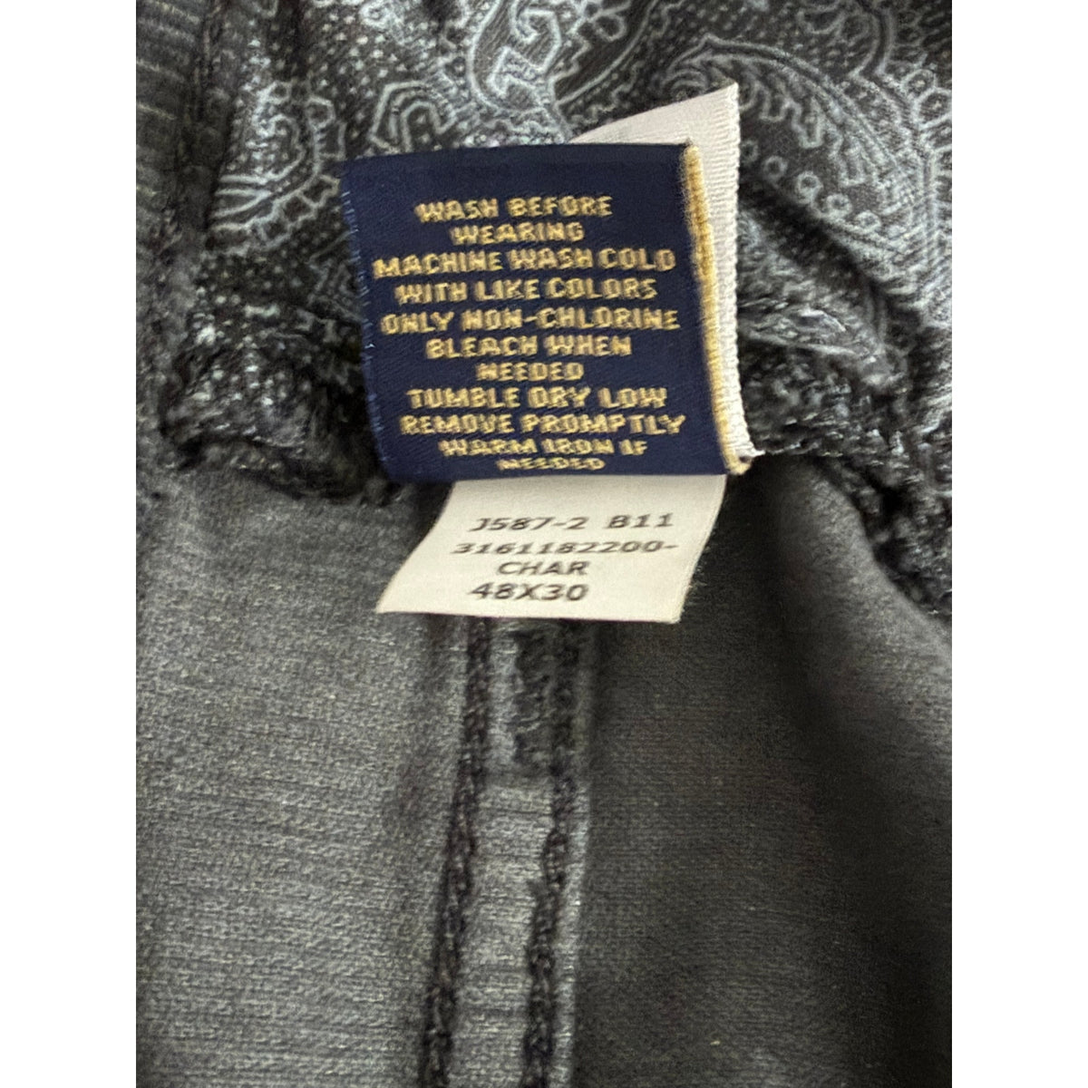 Daniel Cremieux Corduroy Pants Men's 48"x30" Straight Fit Stretch Charcoal
