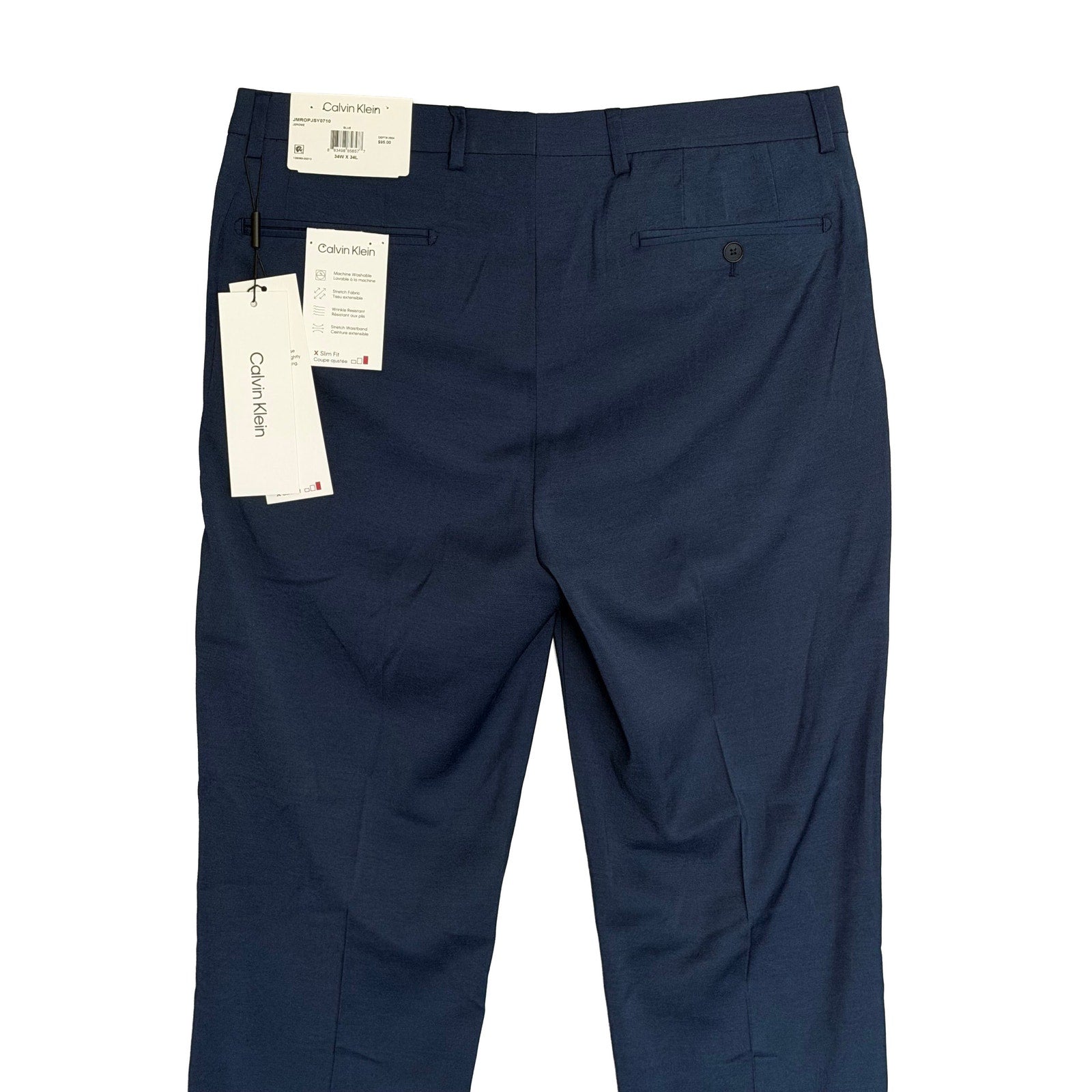 Calvin Klein Dress Pants Men's 34"x34" Slim Fit Stretch Jerome Blue