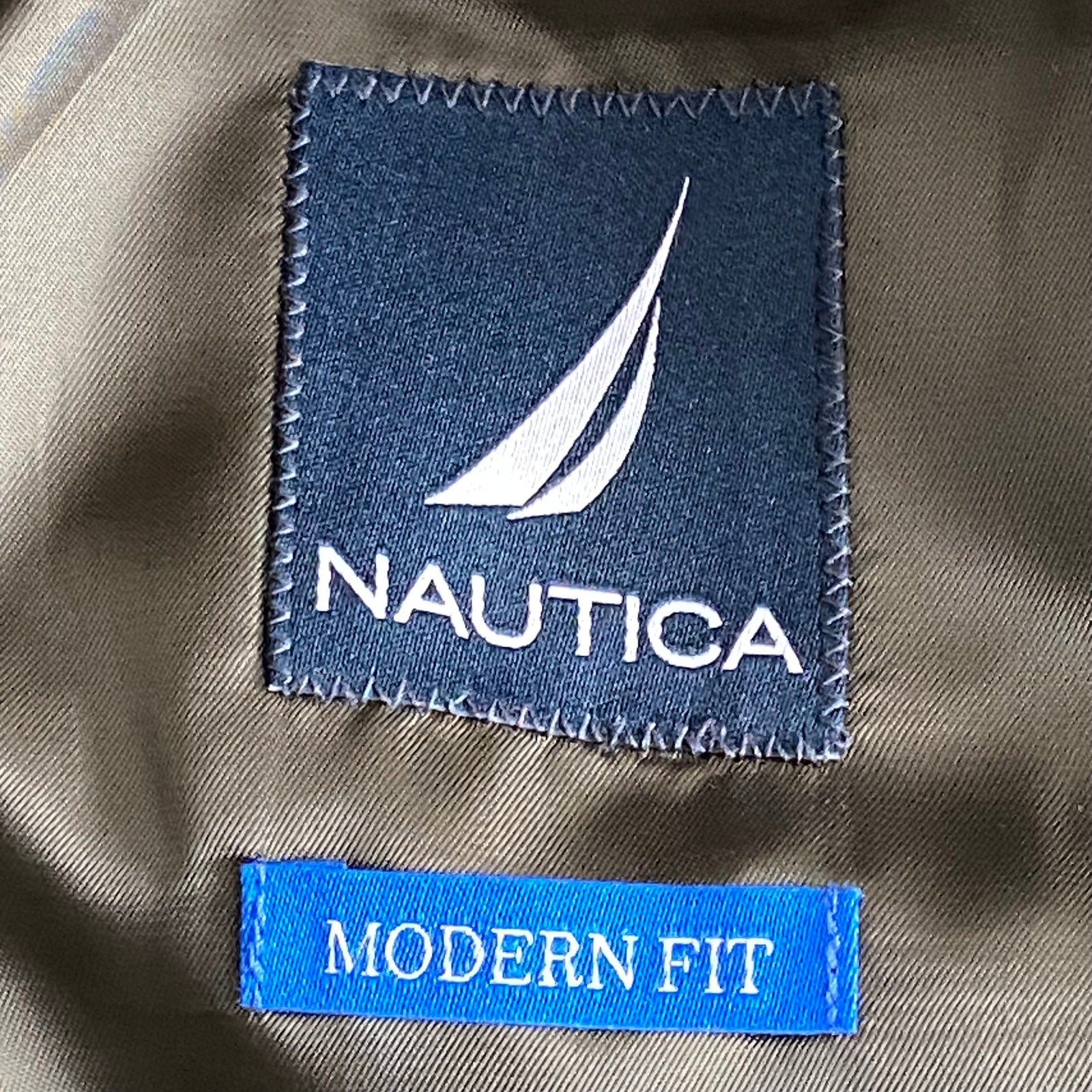 Nautica Sport Coat Men's 42 Long Corduroy Modern Fit Stretch Dark Olive