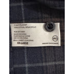 AG Los Angeles Wayne Long Sleeve Work Shirt Men's XXL Relaxed Fit Navy Plaid