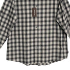 Michael Kors Men's XXL Classic Fit Flannel Shirt Black Grey Plaid Stretch