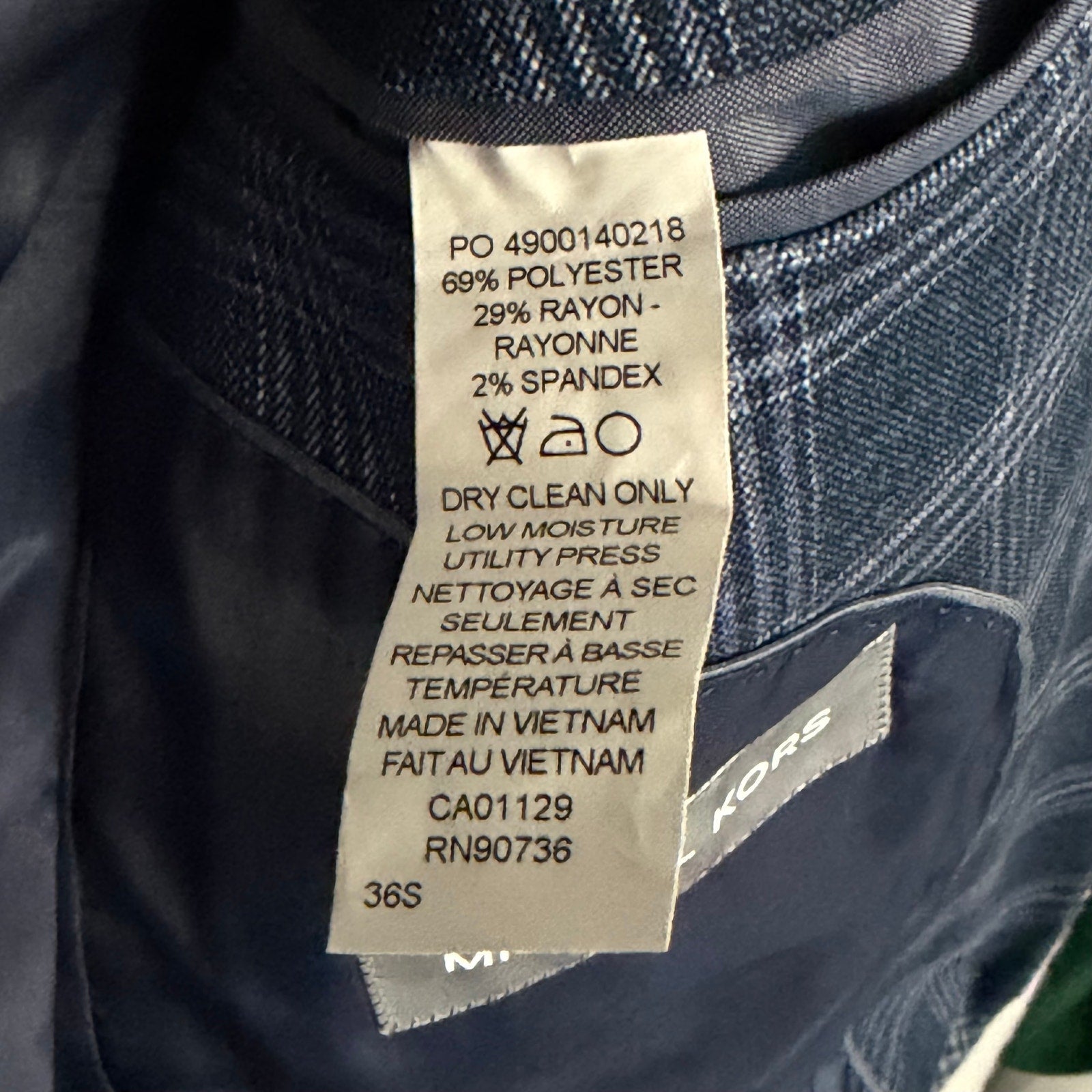 Michael Kors Sport Coat Men's 36 Short Kent Classic Fit Stretch Blue Check