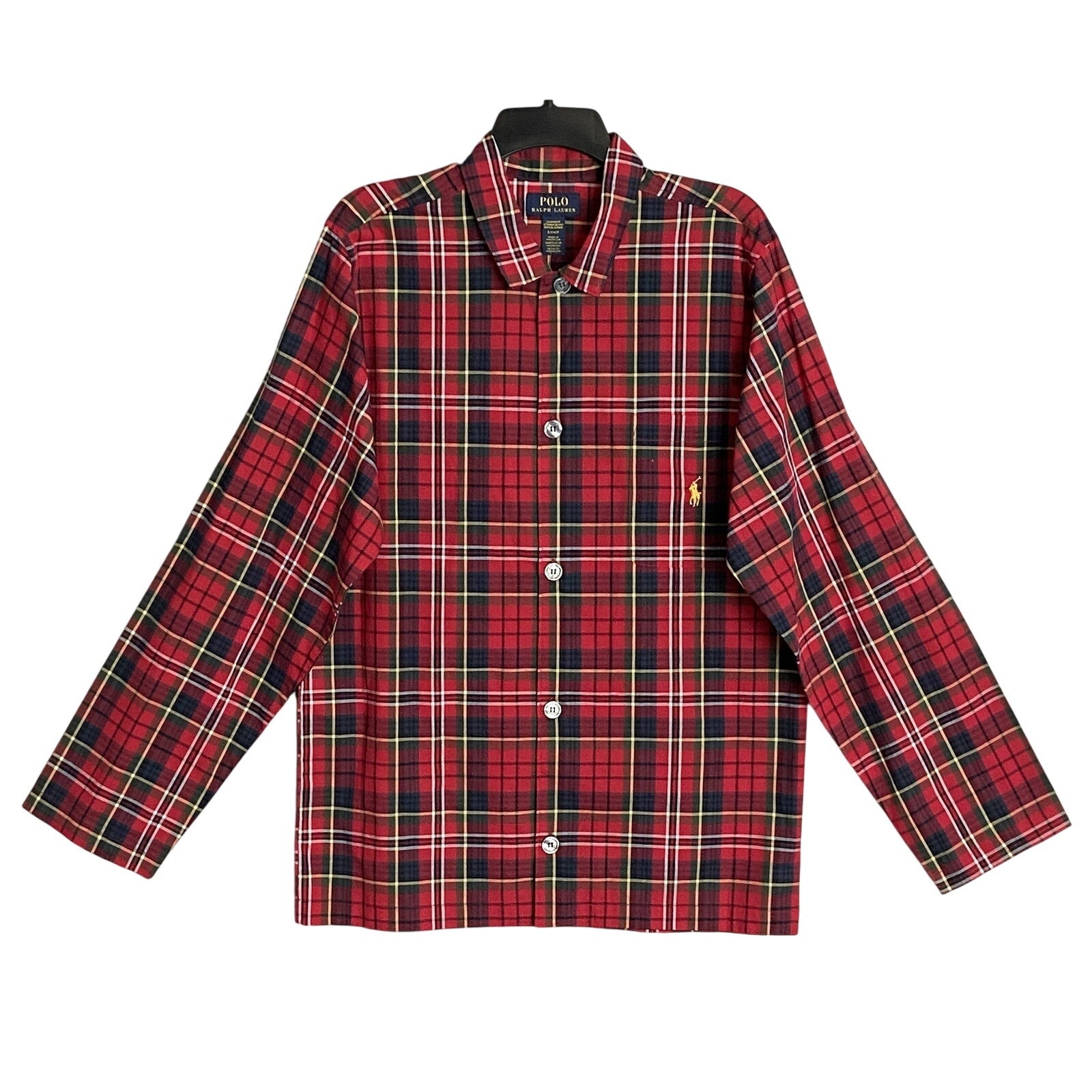 Polo Ralph Lauren Sleepwear Men's Small Shirt Long Sleeve Pocket Cotton