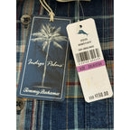 Tommy Bahama LS Shirt Men's 2XLB Big & Tall "Baranco Plaid" Indigo Palms