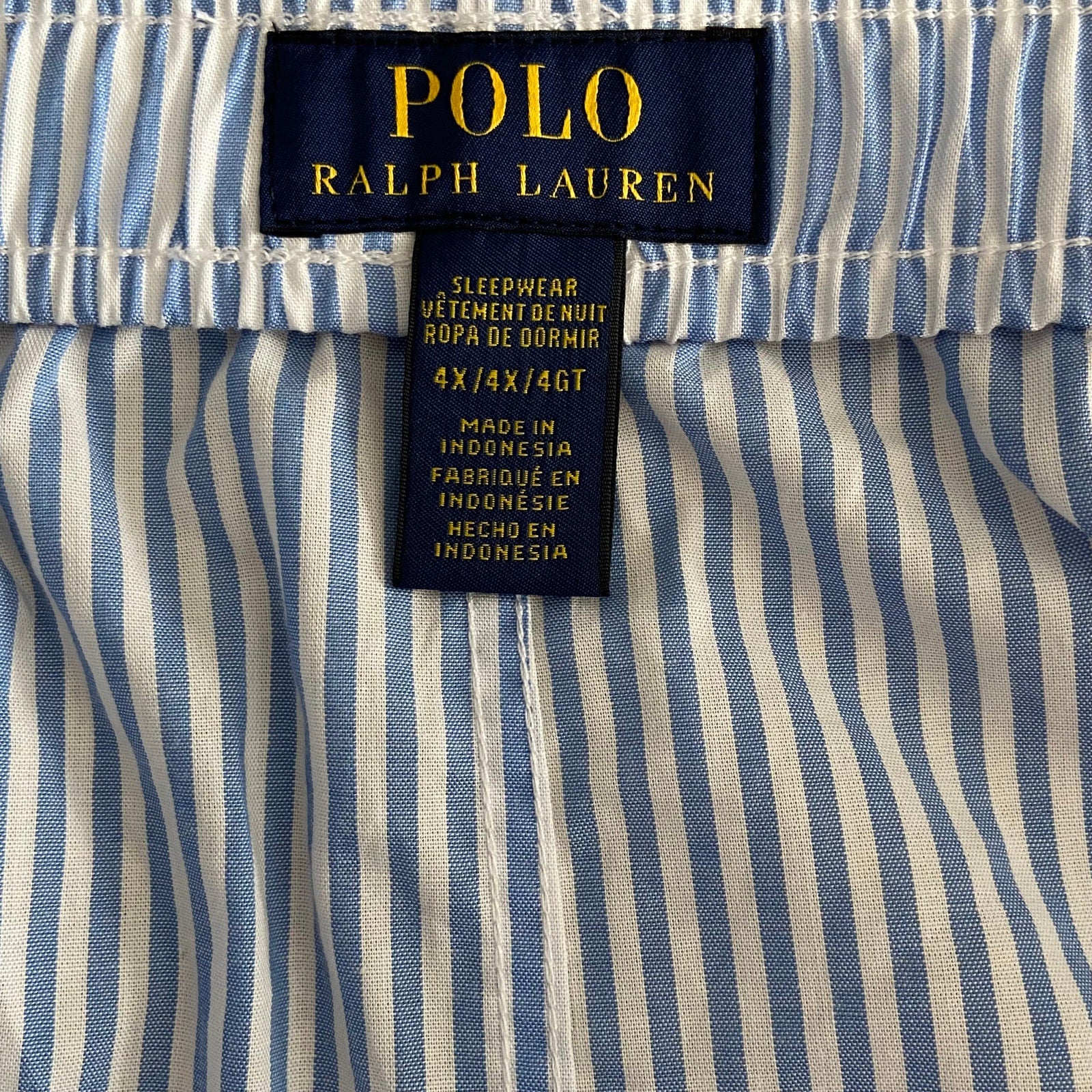 Polo Ralph Lauren Sleepwear Men's 4X Big & Tall Sleep Shorts Blue Pinstripe