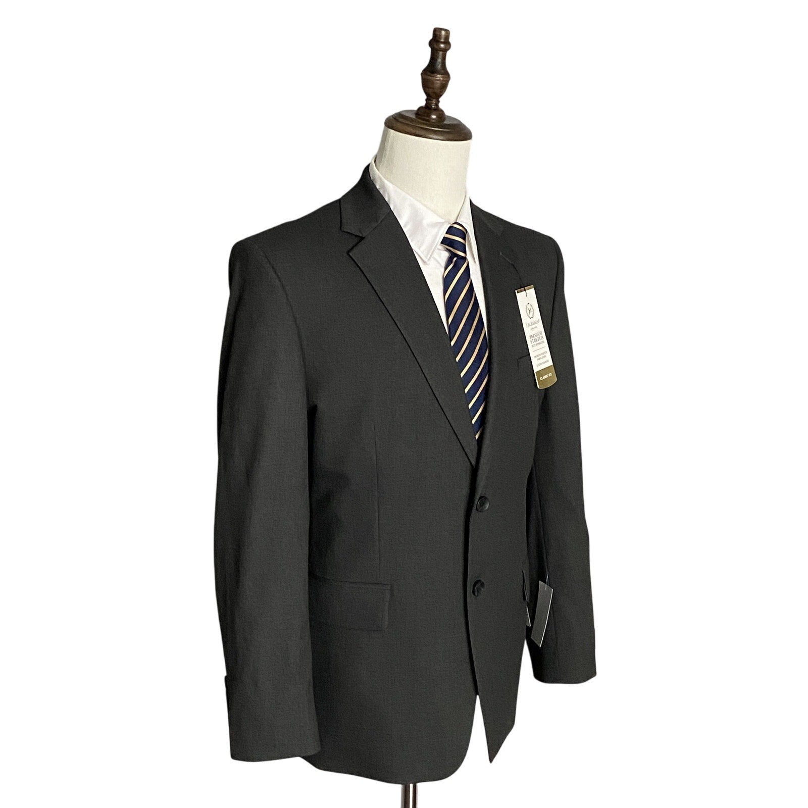 Haggar Suit Jacket Men's 46R Classic Fit Premium Stretch Charcoal