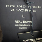 Roundtree & Yorke Down Vest Men's Large Full Zip Packable Pockets Black
