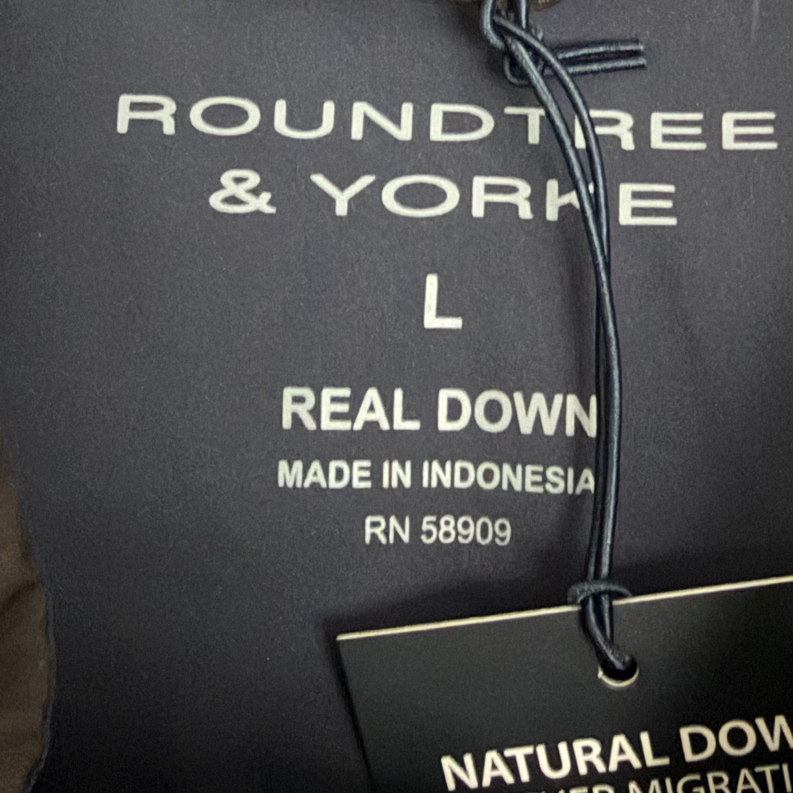 Roundtree & Yorke Down Vest Men's Large Full Zip Packable Pockets Black