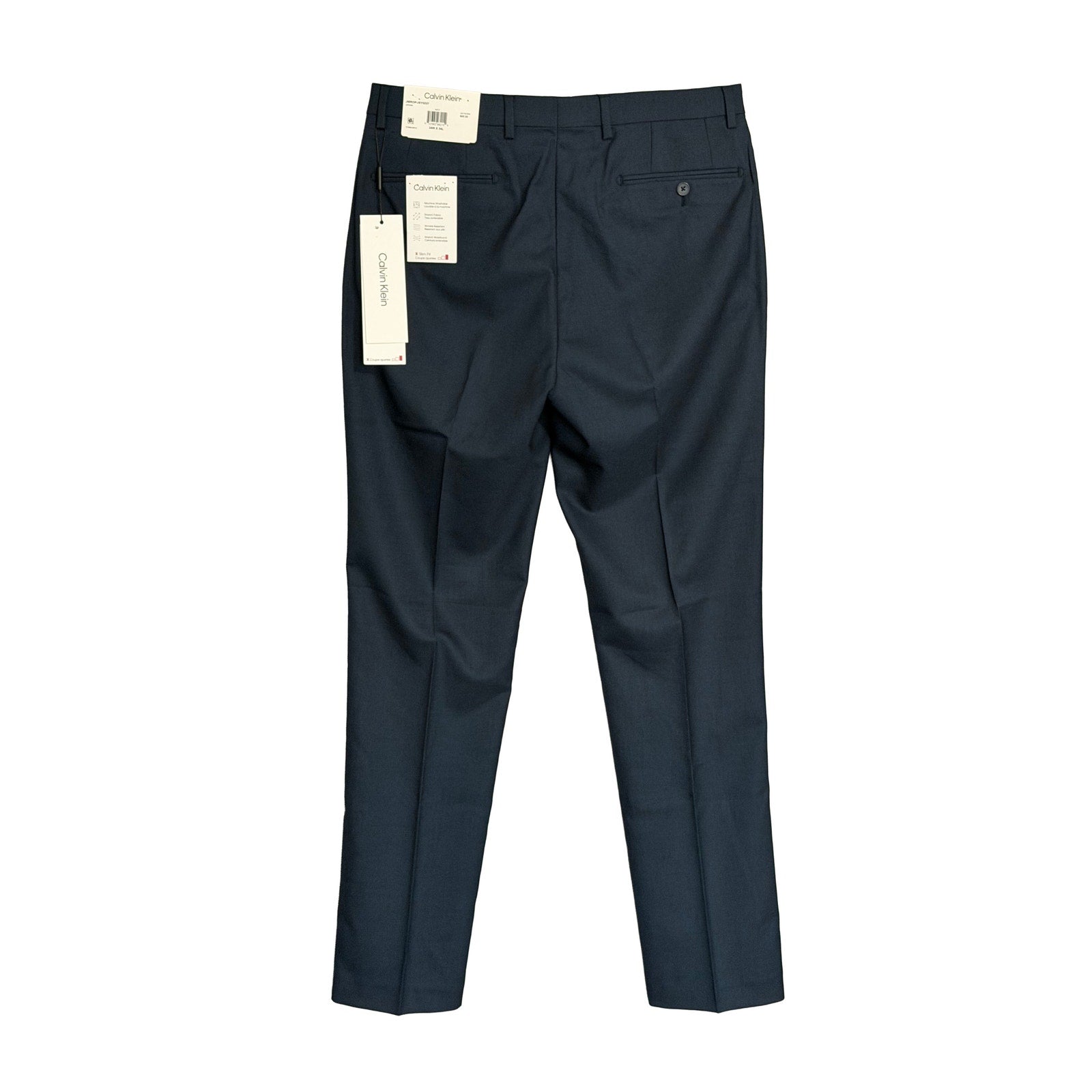 Calvin Klein Dress Pant Men's 34"x34" Slim Fit Flat Front Stretch Blue