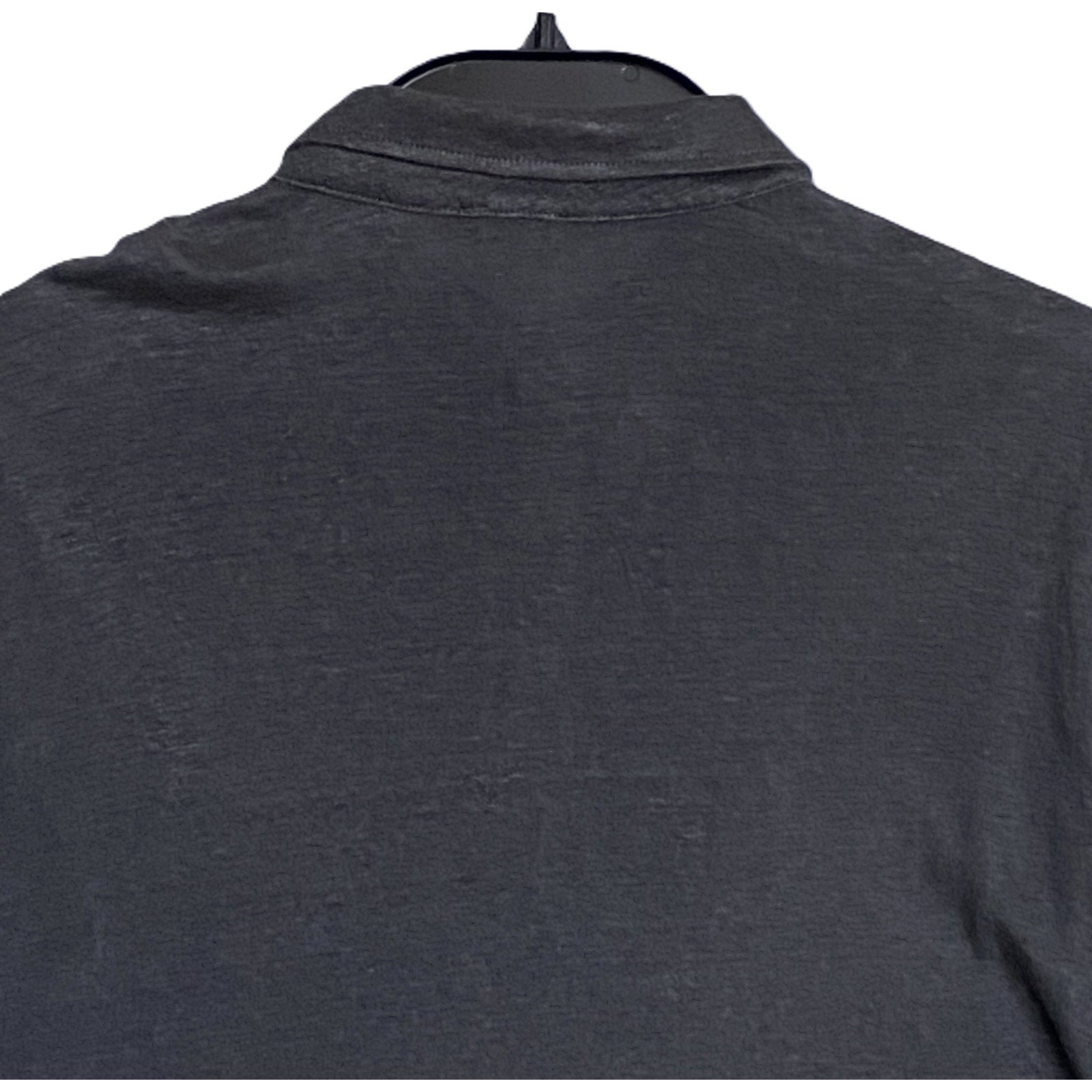Faherty Polo Shirt Men's XL Reserve Short Sleeve Linen Washed Black