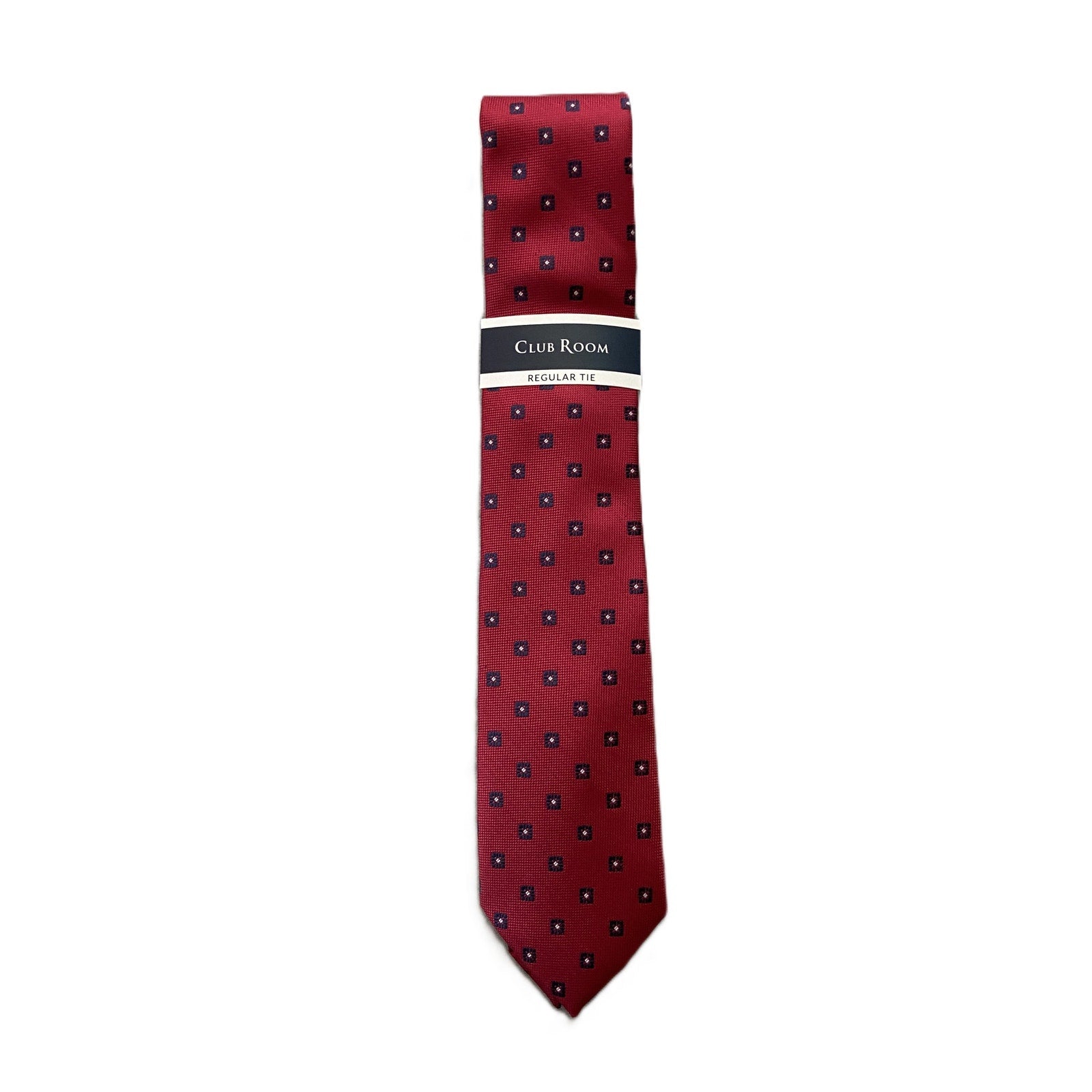 Club Room Necktie 3" Bowie Neat Red Geo Standard Length NEW