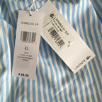 Lacoste Sleepwear Men's XL Poplin Pajama Shorts Cotton Blue Pinstripe NEW