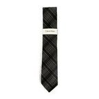 Calvin Klein Necktie Silk Blend Classic Width and Length Black & Gray Stripe