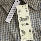 BDG Button-Up Shirt Men's Large Long Sleeve Beige and Black Plaid Check