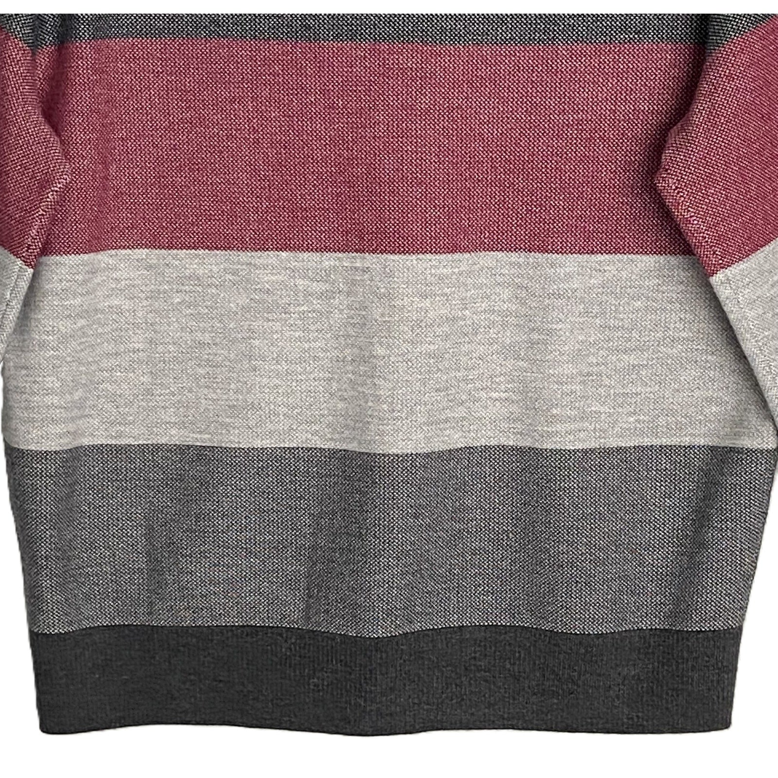 Daniel Cremieux Pullover Sweater Men's XXL Fine Merino Wool Gray Burgundy