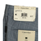 Calvin Klein Dress Pant Men's 34"x30" Slim Fit Flat Front Stretch Blue Plaid