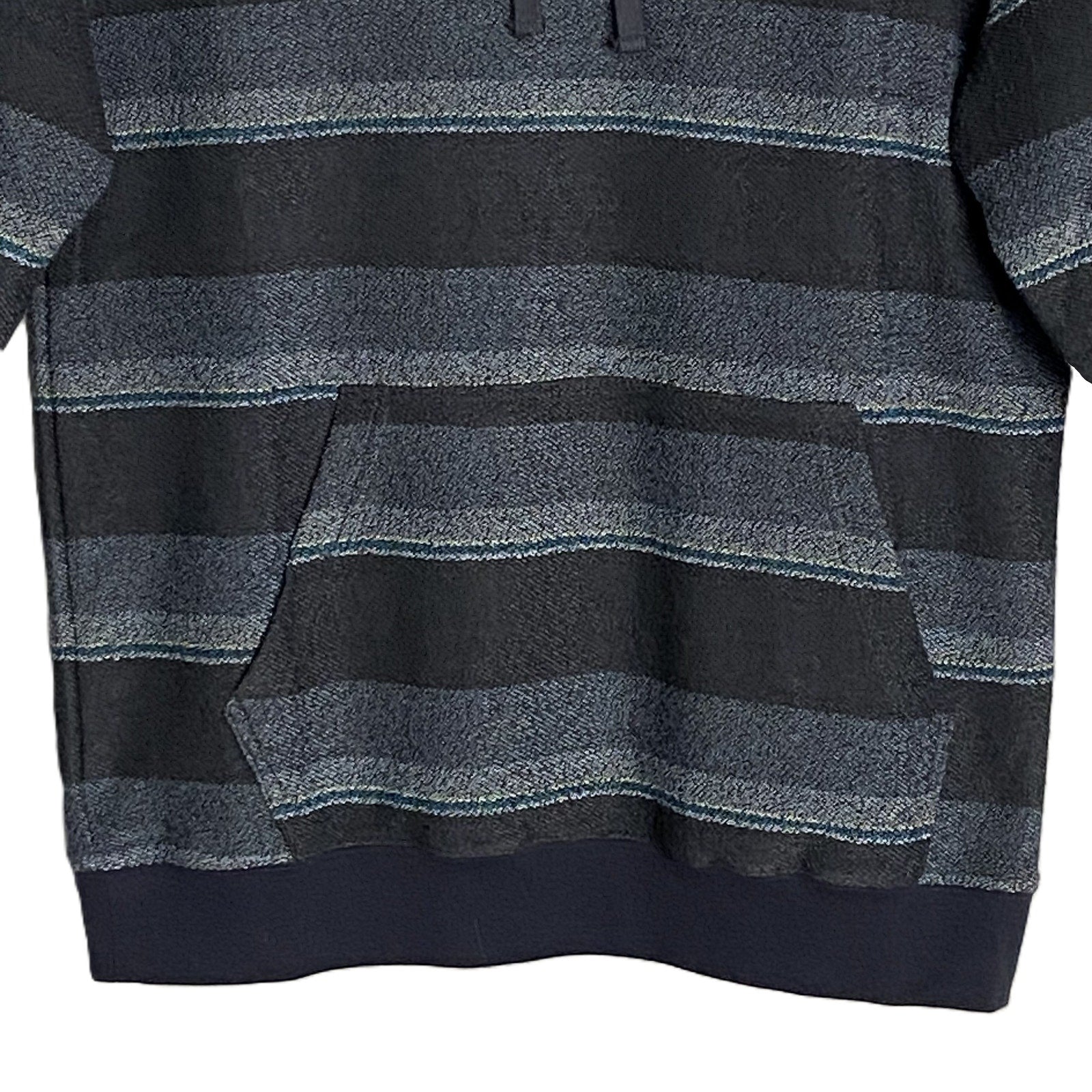 Quiksilver Pullover Hoodie Long Sleeve Men's Small Drawstring Blue Stripe
