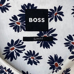 Boss Shirt Men's 4XL Big & Tall Short Sleeve Slim Fit Shirt Blue Floral