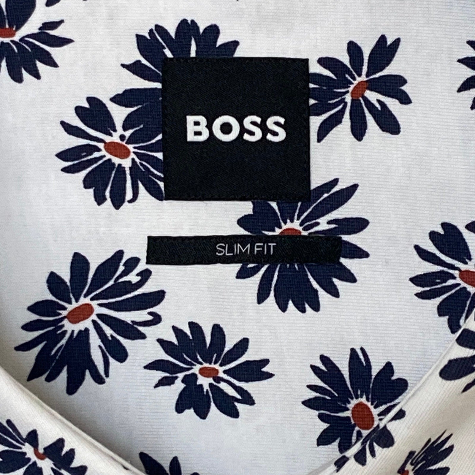 Boss Shirt Men's 4XL Big & Tall Short Sleeve Slim Fit Shirt Blue Floral