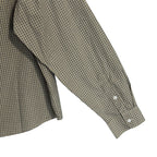 BDG Button-Up Shirt Men's Large Long Sleeve Beige and Black Plaid Check