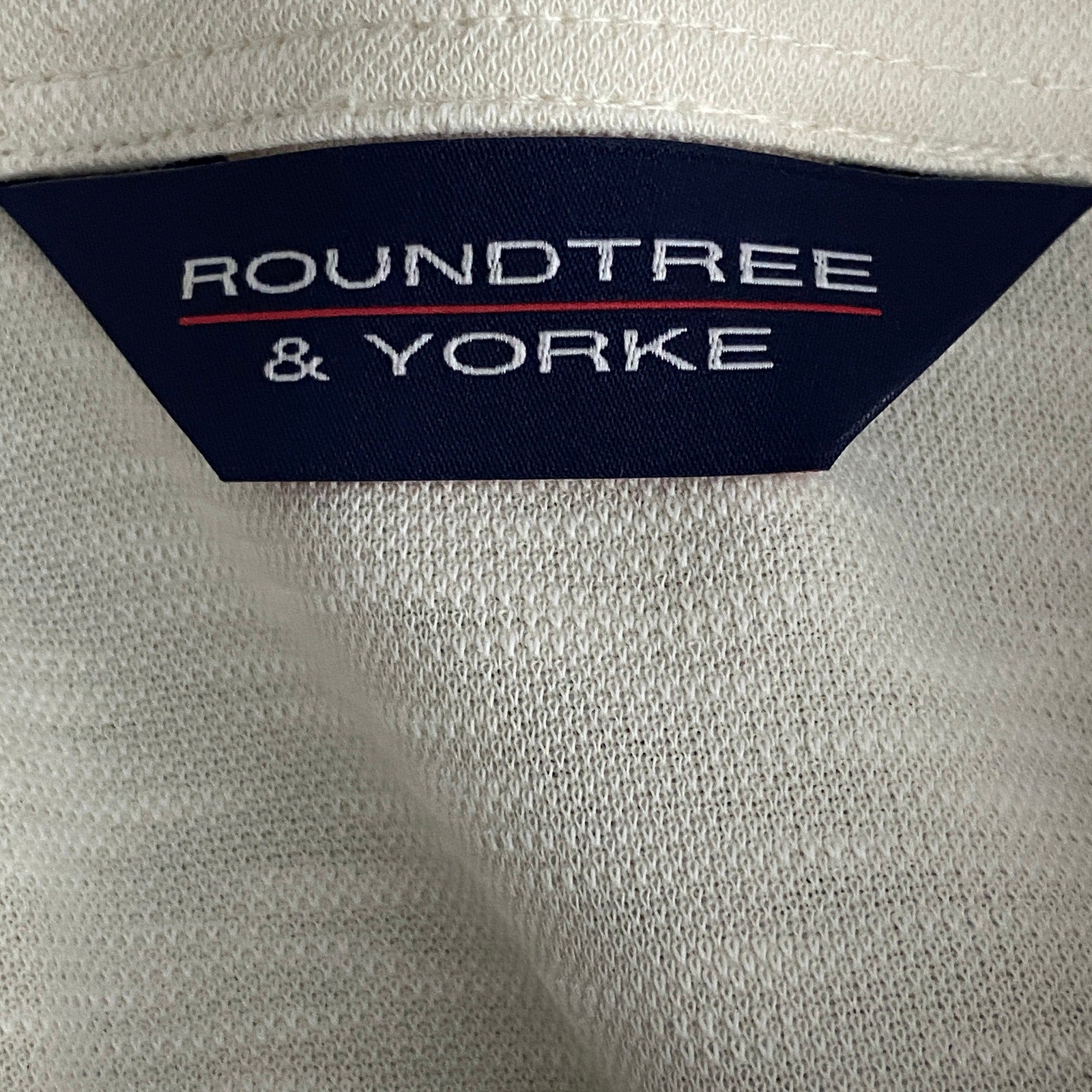 Roundtree & Yorke Men's Big & Tall XXL Long Sleeve Polo Shirt Cream