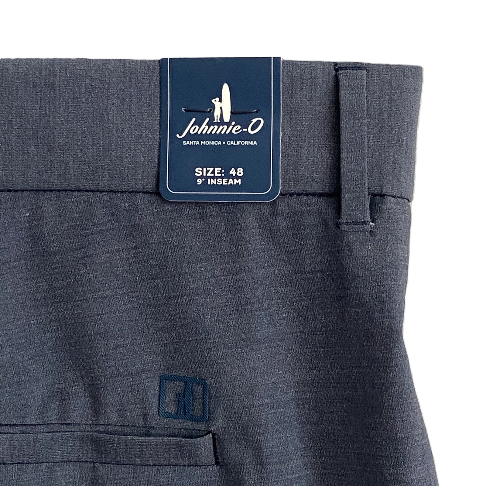 Johnnie-O Mulligan Shorts Men's 48W Big & Tall 9" Inseam Stretch Dark Gray