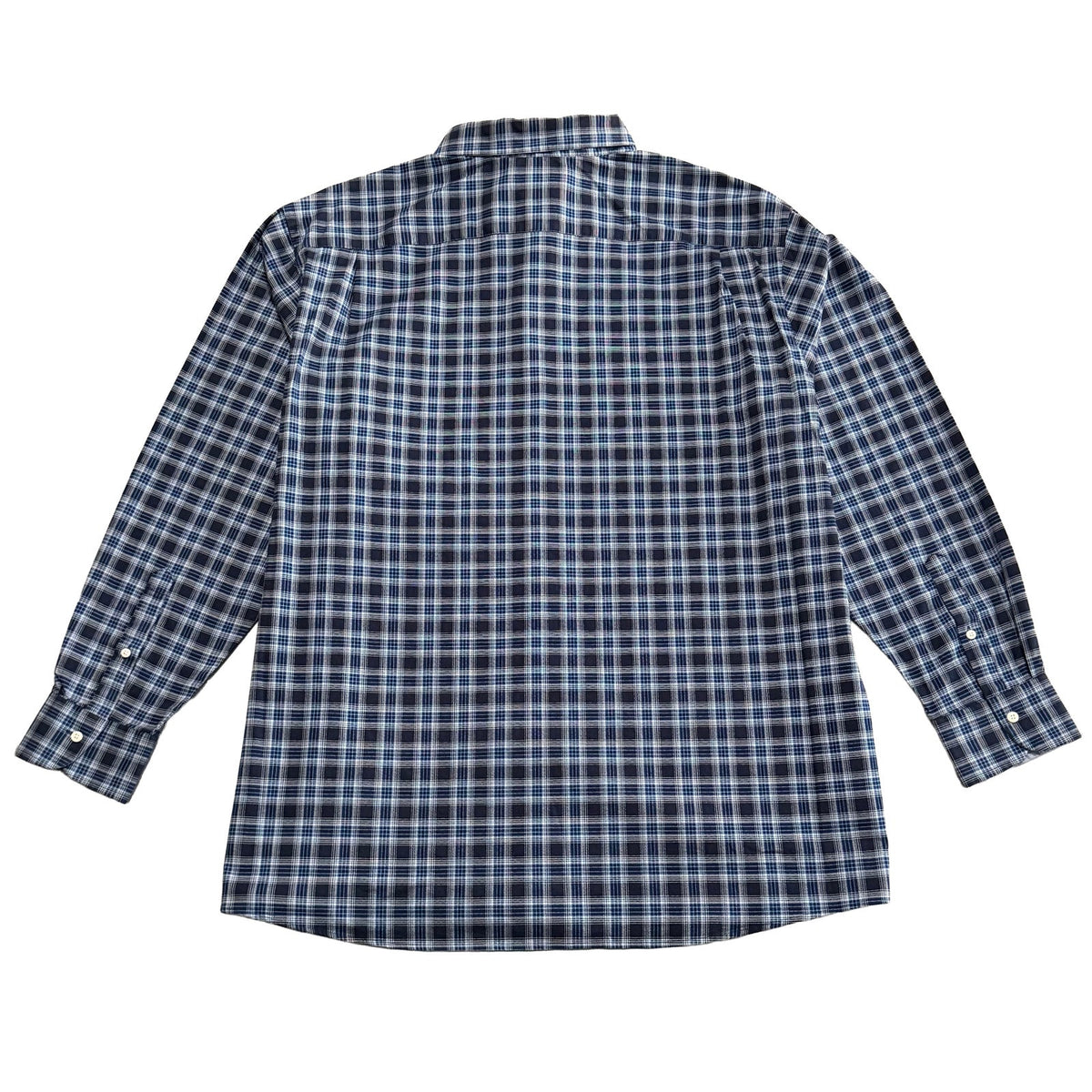 Daniel Cremieux Dress Shirt Men's 4XB Big & Tall Button-Down Stretch Dark Navy Plaid