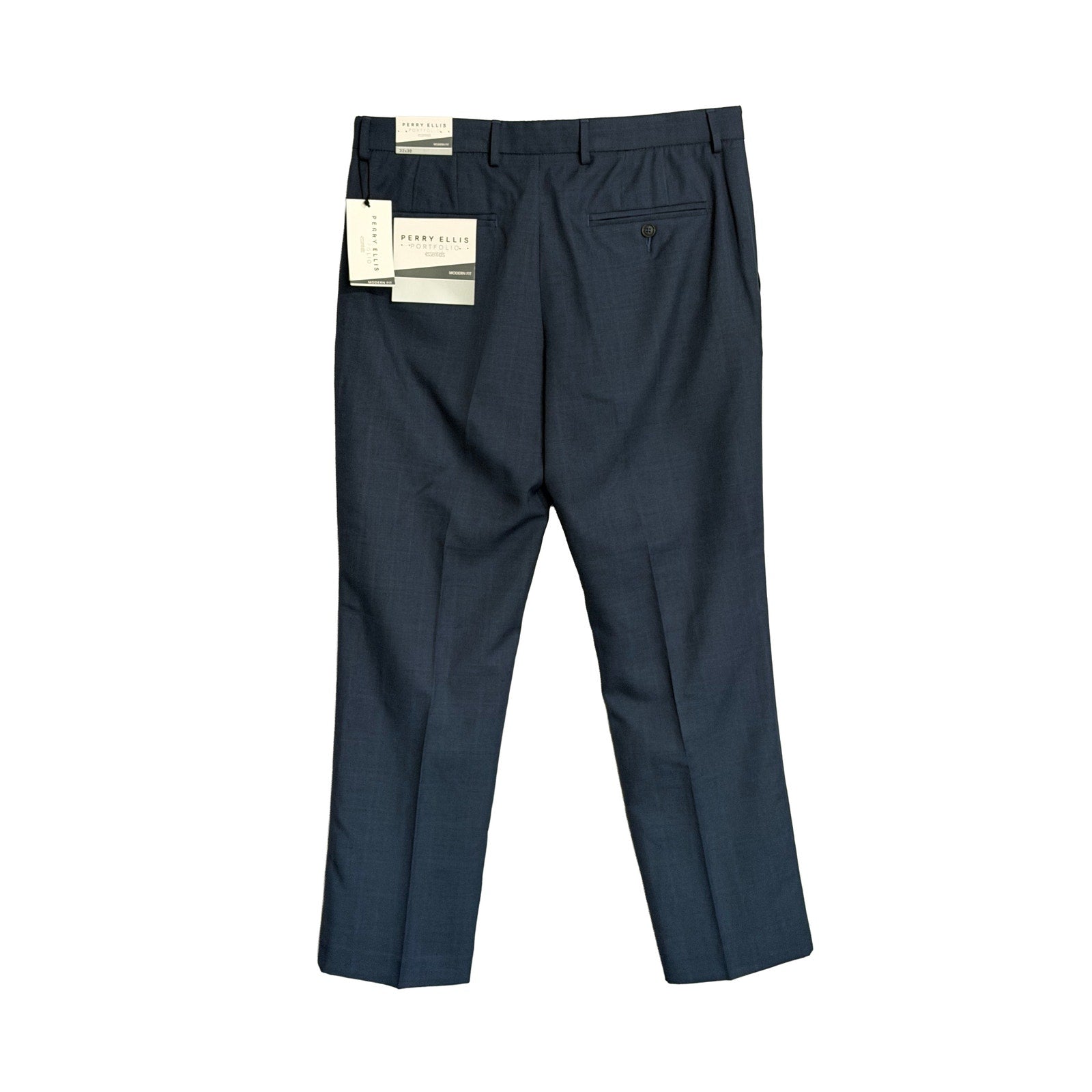 Perry Ellis Portfolio Pants Men's 32"x30" Modern Fit Dress Pants Mood Indigo