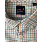 Johnnie-O Performance Shirt Men's Large Button-Down Stretch Multicolor Check