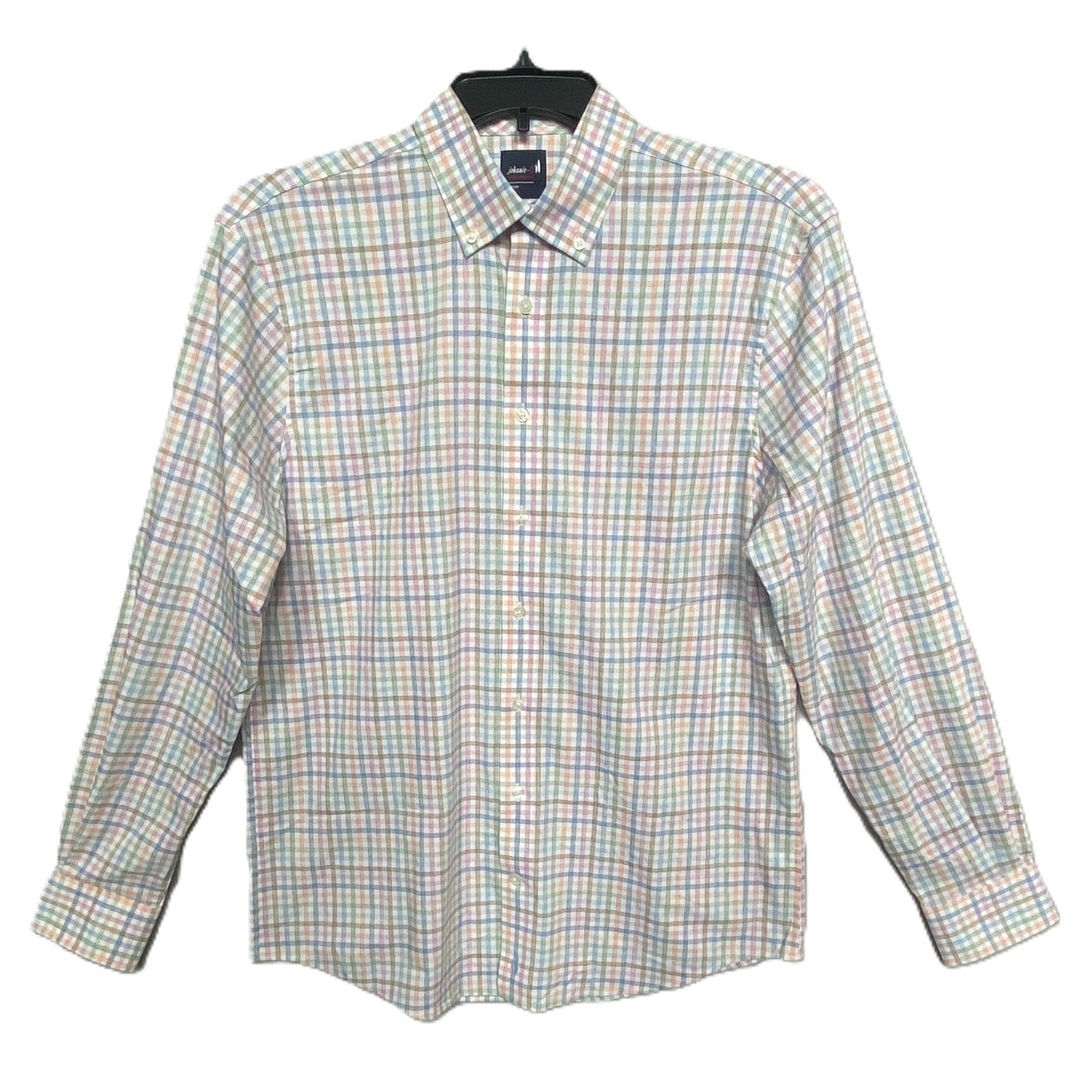 Johnnie-O Performance Shirt Men's Large Button-Down Stretch Multicolor Check