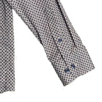 Visconti Black Men's Small Button Up Shirt Geometric Print Bark Stretch