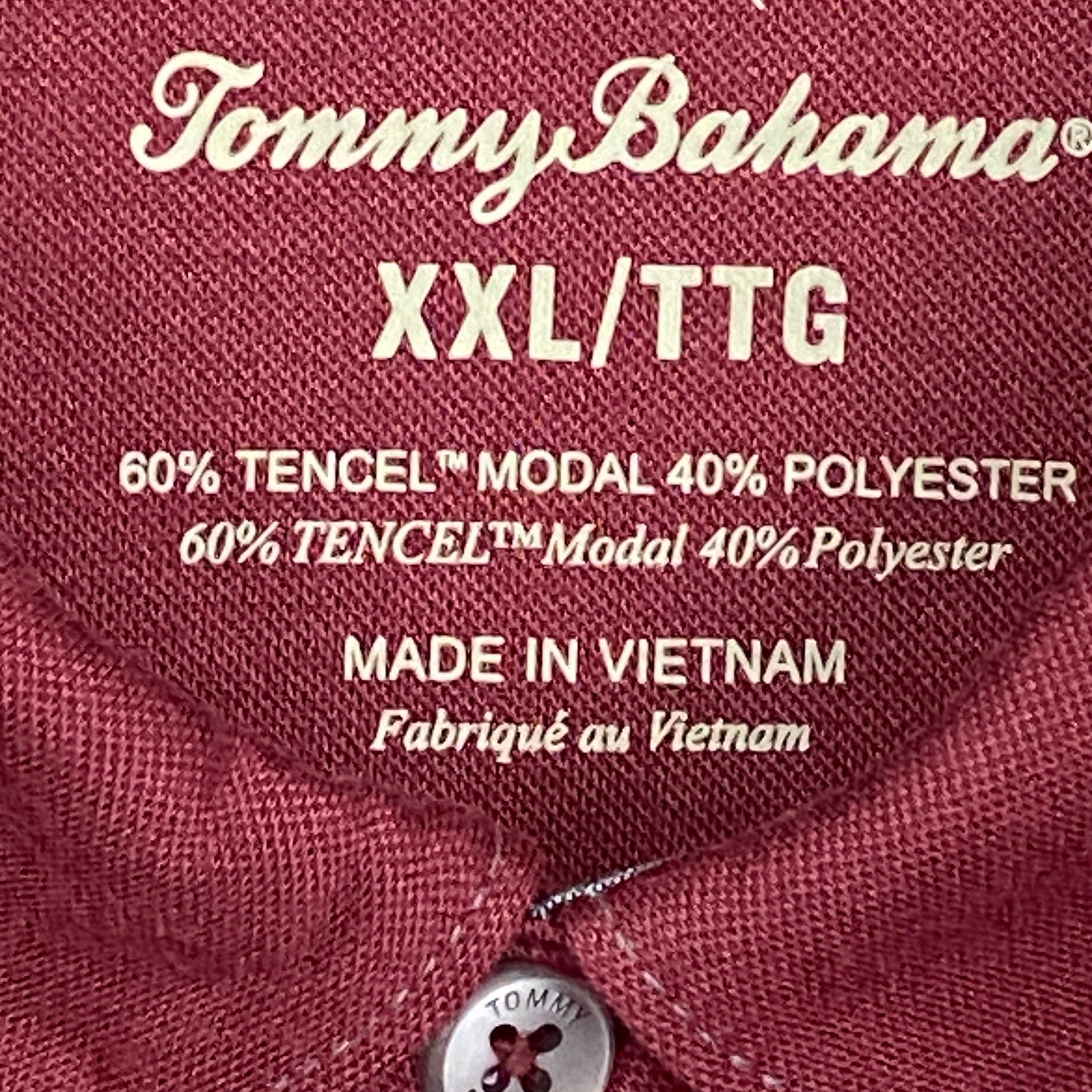 Tommy Bahama Men's XXL "Kohala Peak" Long Sleeve Polo Cherry Stone