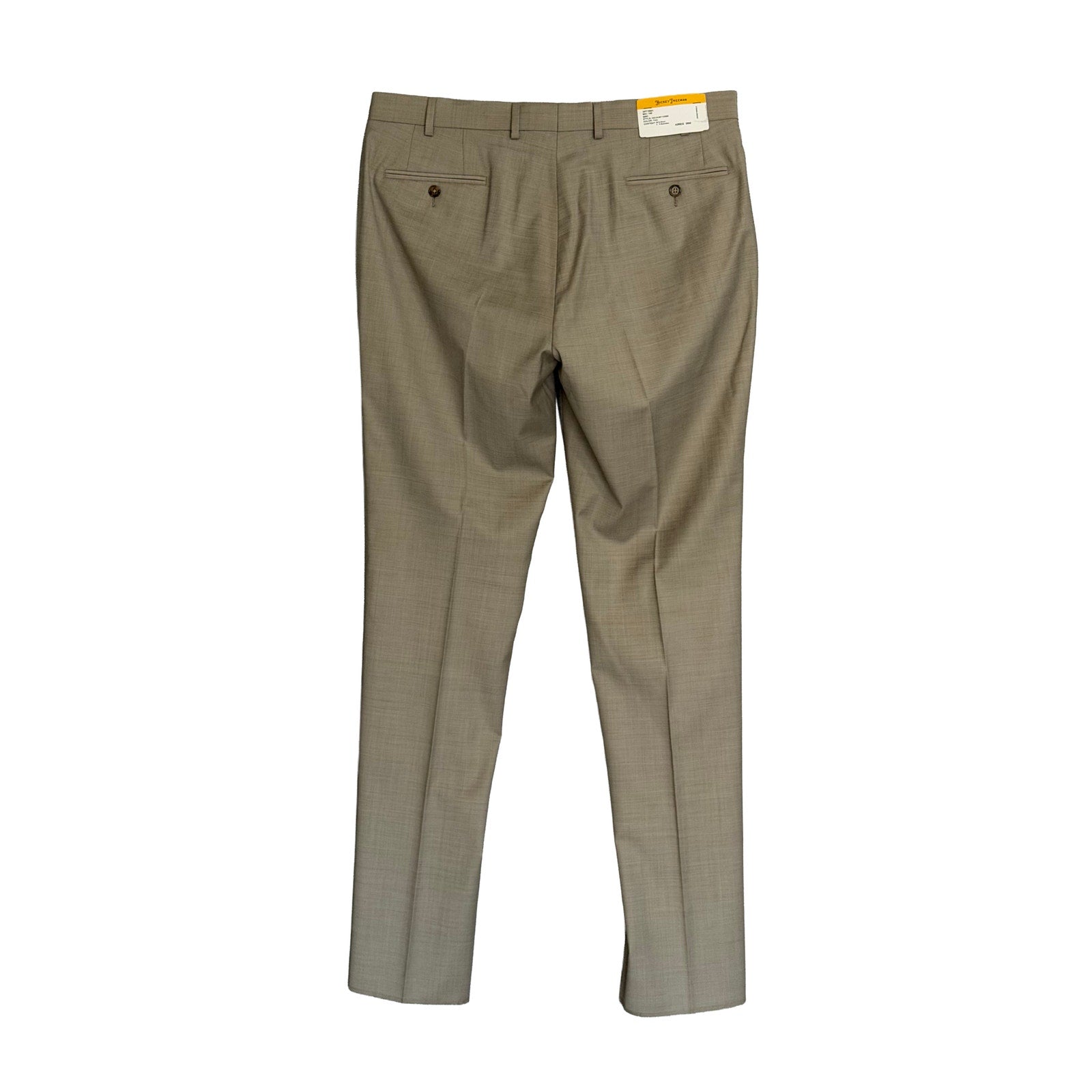 Hickey Freeman Suit Pant Men's 36W Suit Pant Flat Front Stretch Wool Tan