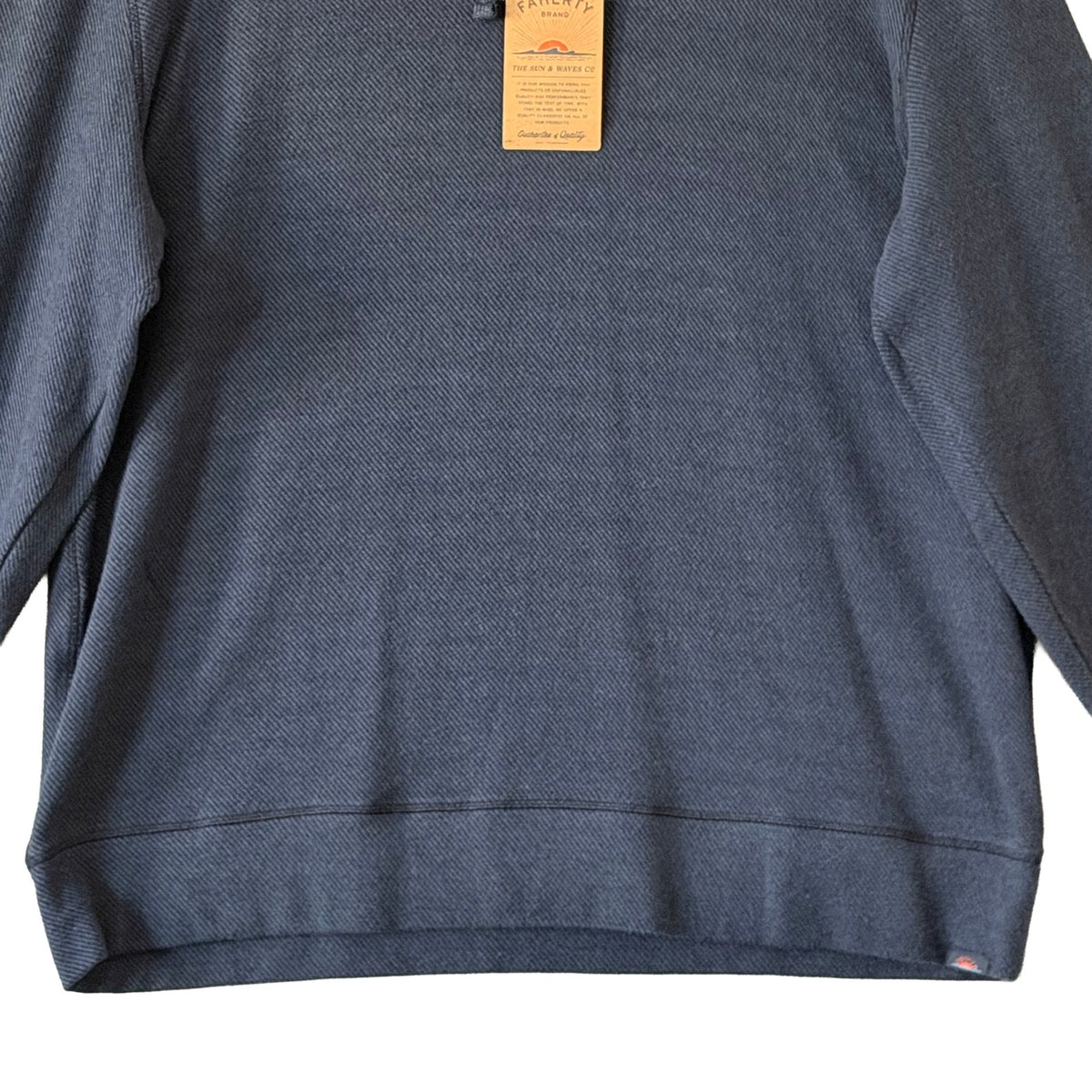 Faherty Legend Lounge Sweater Hoodie Men's XXL Organic Cotton Navy Twill
