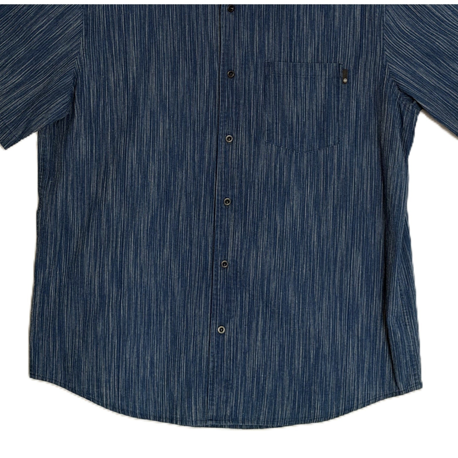 AG Los Angeles Shirt Men's Large Relaxed Fit Wesley Short Slv Button-Up Blue