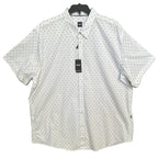 Boss Shirt Men's 4XL Big & Tall Roan Short Sleeve Shirt Stretch White/Blue