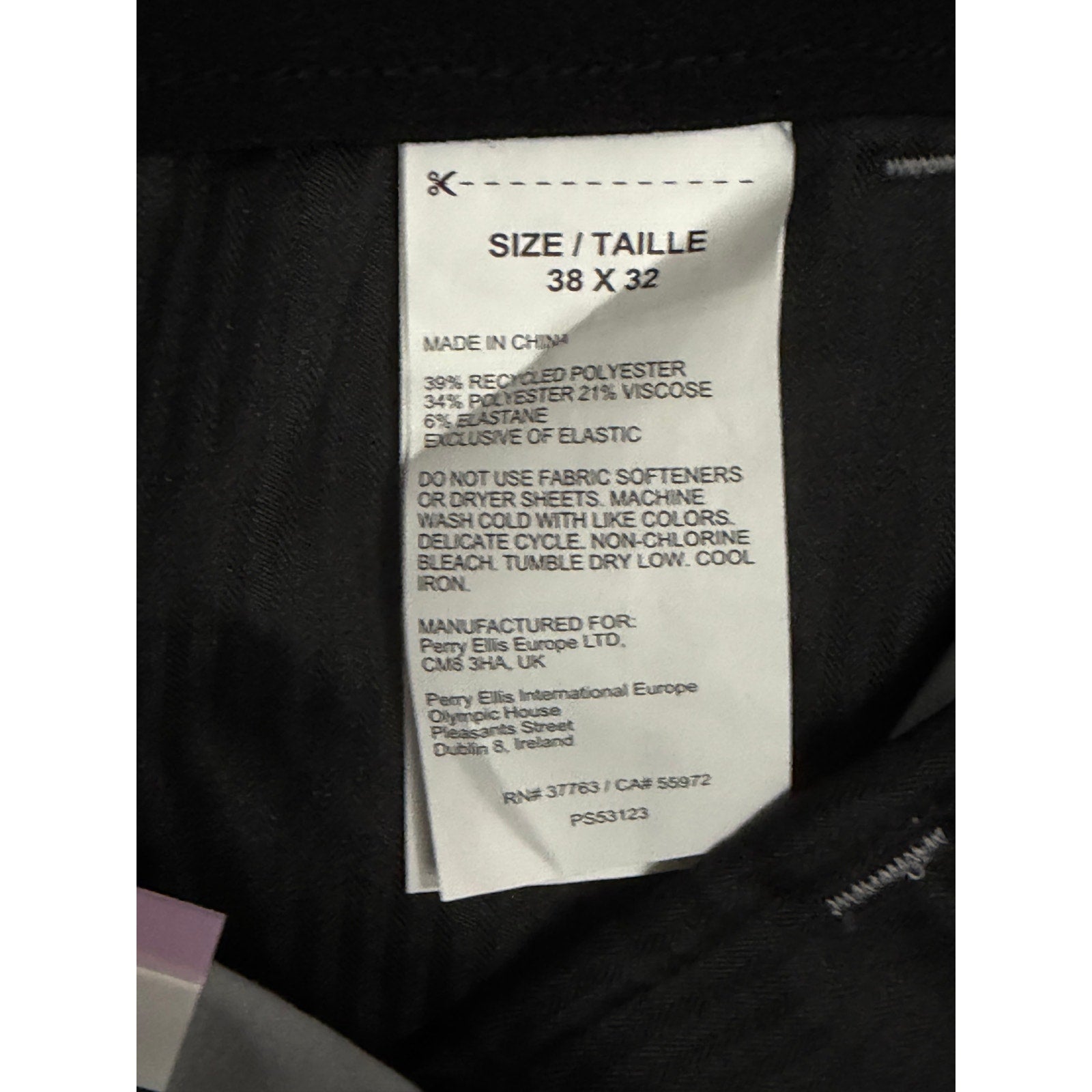 Perry Ellis Portfolio Pants Men's 38x32 Modern Fit Dress Pant Chiseled Stone