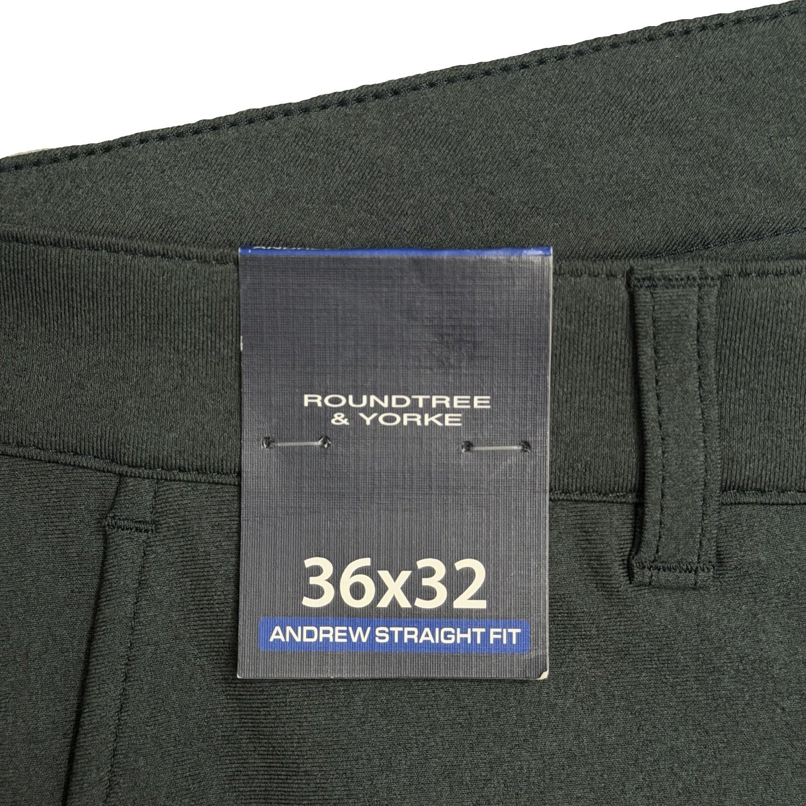 Roundtree & Yorke Pants Men's 36"x32" Andrew Straight Fit Golf Pant Gray
