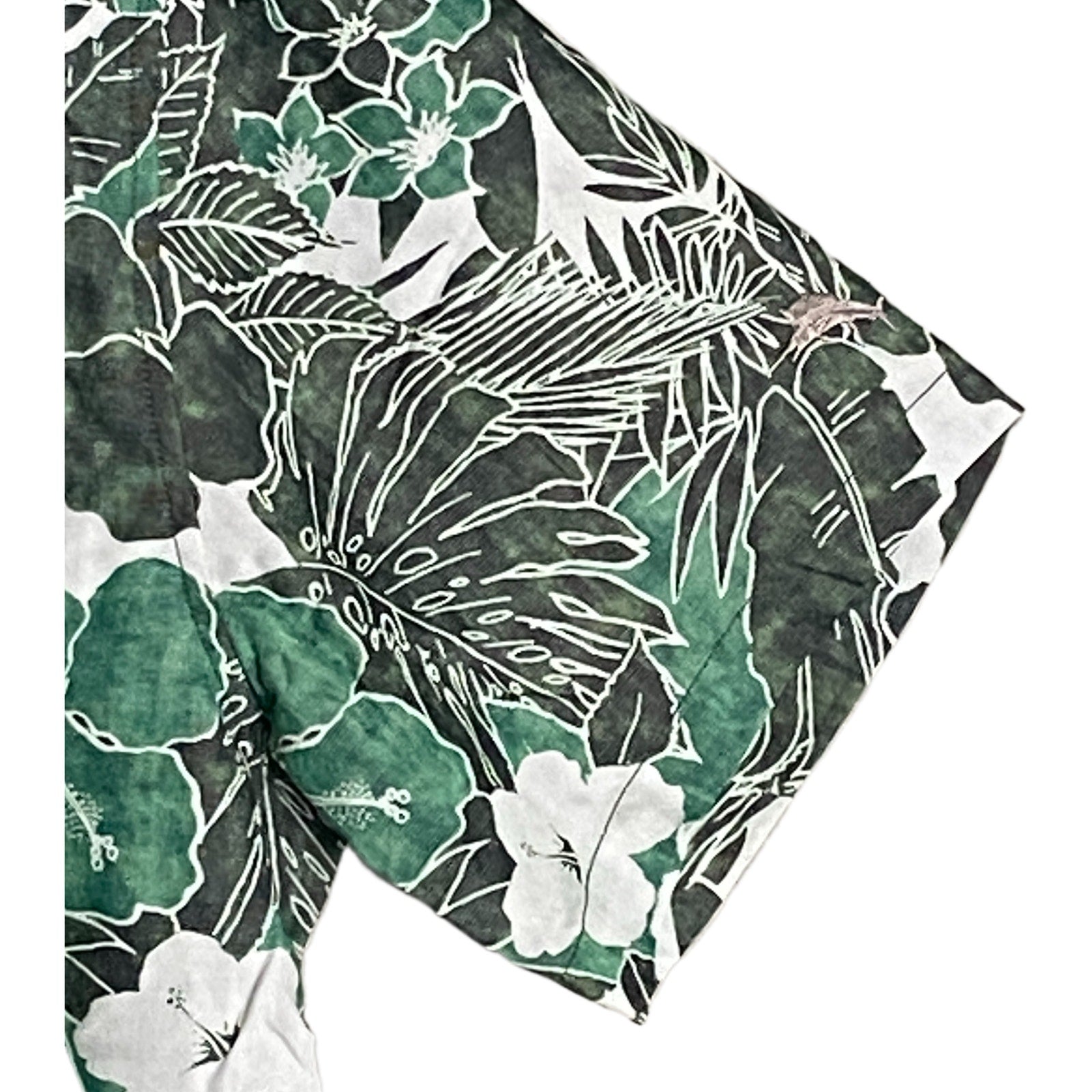 Tommy Bahama "The Coconut Point" Men's Large Shirt Floral Viridian Pine