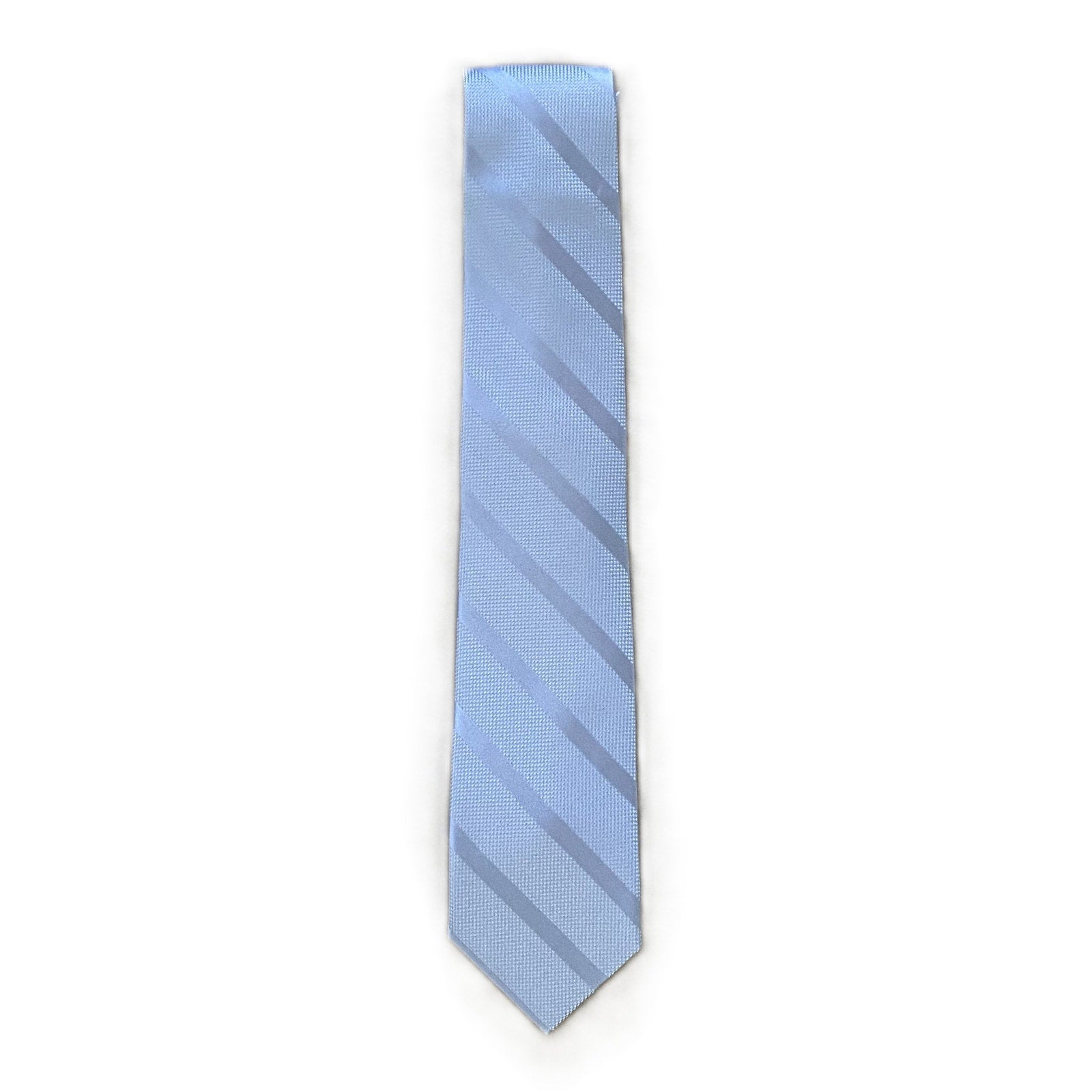 Tommy Hilfiger Men's Tie Light Blue Stripe Necktie Blue 3" Silk Blend