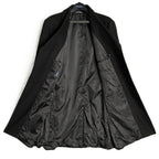 Nautica Overcoat Men's 44 Long Double-Breasted Wool Blend Lined Solid Black