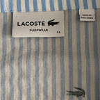 Lacoste Sleepwear Men's XL Poplin Pajama Shirt Cotton Blue Pinstripe