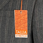 Tallia Men's Suit Jacket 36 Short Wool Blend Stretch Charcoal Brown Stripe