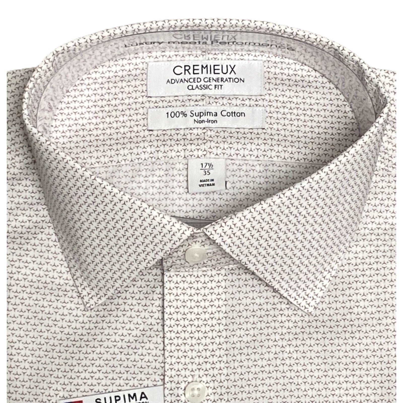 Daniel Cremieux Dress Shirt Men's 17.5-35 Classic Fit Supima Cotton White