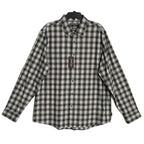 Michael Kors Men's XXL Classic Fit Flannel Shirt Black Grey Plaid Stretch